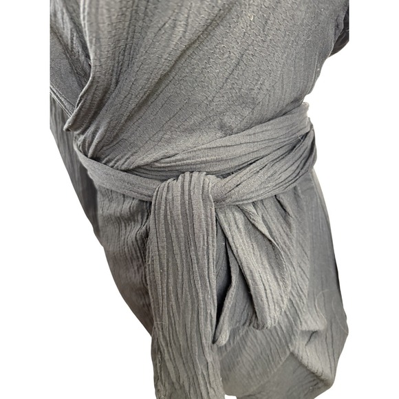 Zara Women's Collared V-Neck Longsleeved Wrap Dress Black Small - Picture 8 of 10